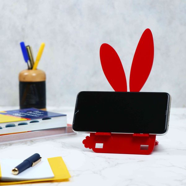 پایه رومیزی موبایل خرگوش قرمز