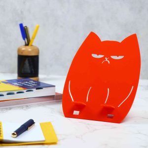 پایه رومیزی موبایل گربه نارنجی